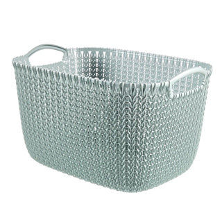 Curver panier de rangement en tricot taille l 19 l bleu