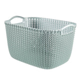 Curver panier de rangement en tricot taille l 19 l bleu