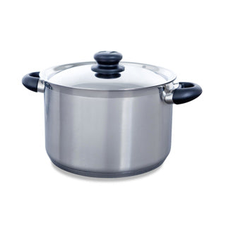 Poêle BK karat+ 24 cm - 6,2 l - sans revêtement antiadhésif sans PFA - poêle à induction - poêle en inox - jouet allant au four 160°c - avec couvercle - argent