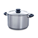 Poêle BK karat+ 24 cm - 6,2 l - sans revêtement antiadhésif sans PFA - poêle à induction - poêle en inox - jouet allant au four 160°c - avec couvercle - argent