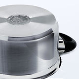 Poêle BK karat+ 24 cm - 6,2 l - sans revêtement antiadhésif sans PFA - poêle à induction - poêle en inox - jouet allant au four 160°c - avec couvercle - argent