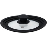 Couvercle universel en verre Alpina avec bord en silicone - couvercle pour casseroles 16 18 20 cm - couvercle anti-éclaboussures - passe au lave-vaisselle - verre
