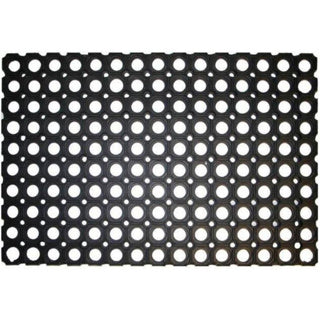 Paillasson en caoutchouc noir avec trous 60x40 cm | 3 pièces