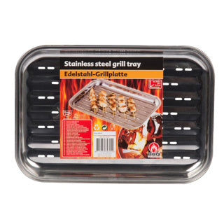 Plaque de cuisson BBQ collection barbecue en acier inoxydable 34,5x24x2,5 cm