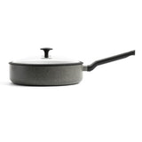 Poêle céramique céramique granite Bk 28 cm – 4,2 l – poêle à induction – avec couvercle – passe au four jusqu'à 160 degrés – poignée froide – sans PFAS – gris