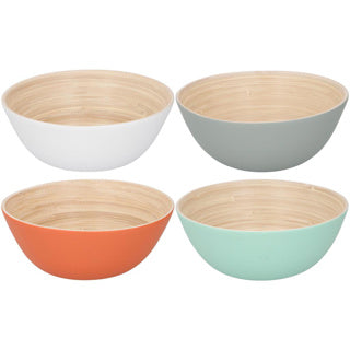 Bol en bambou ø17 x 7 cm 4 assortis | 4 pièces