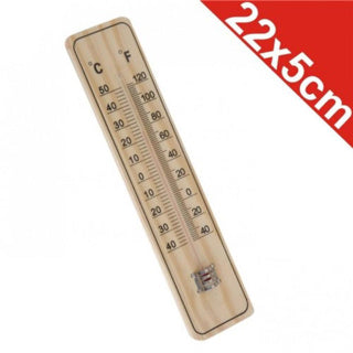 Thermomètre bois 22x5x0,8cm | 6 pièces