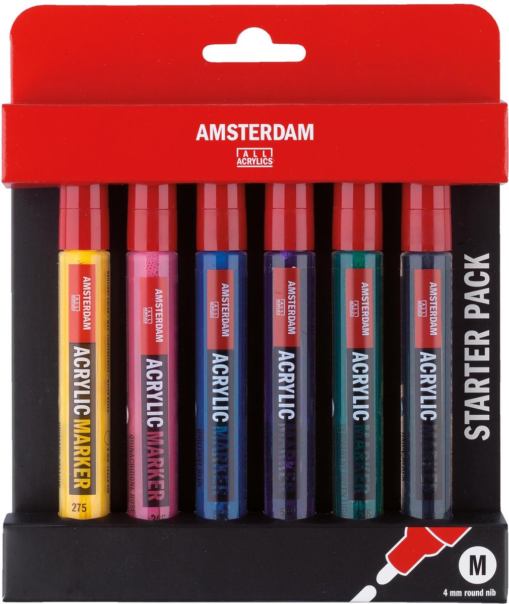 Ensemble de base de marqueurs acryliques Talens Amsterdam, 6 pcs.