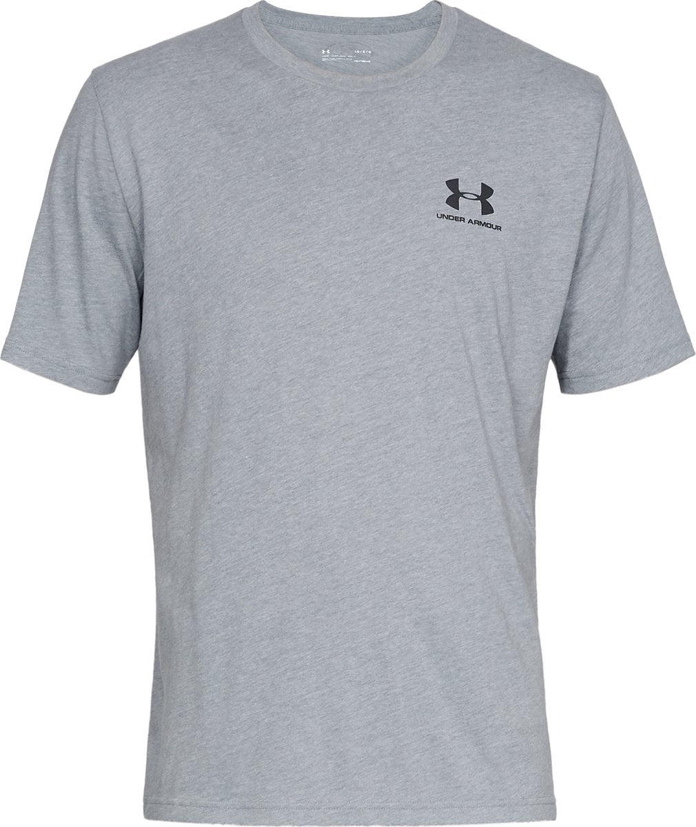 Under Armour UA M Sportstyle LC SS-Gry Chemise de sport pour hommes - Steel Light Heather - Noir