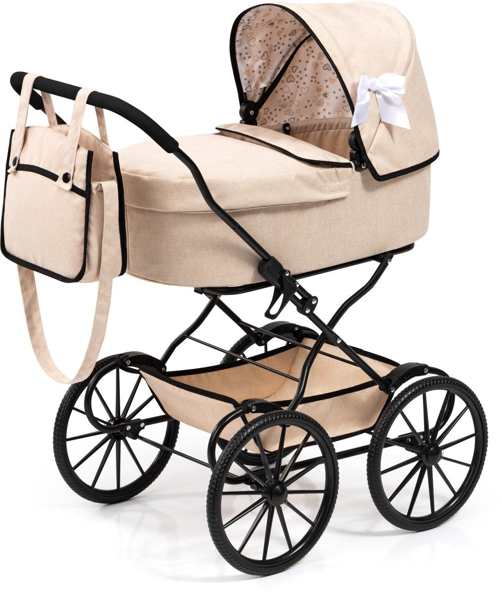 Landau de poupée beige classique design Bayer