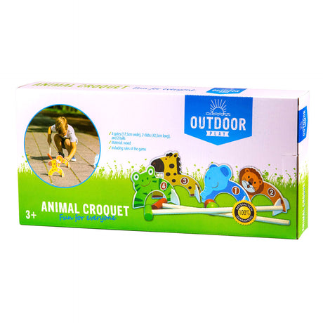 Jouer en plein air des animaux en bois croquet