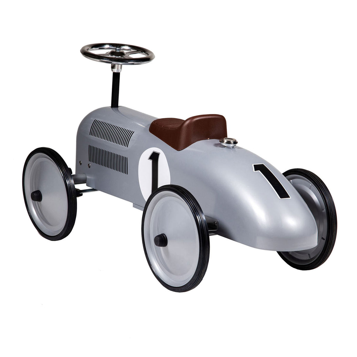 Retro Roller Metal Walking Car Jean 75x40x40 cm Silber