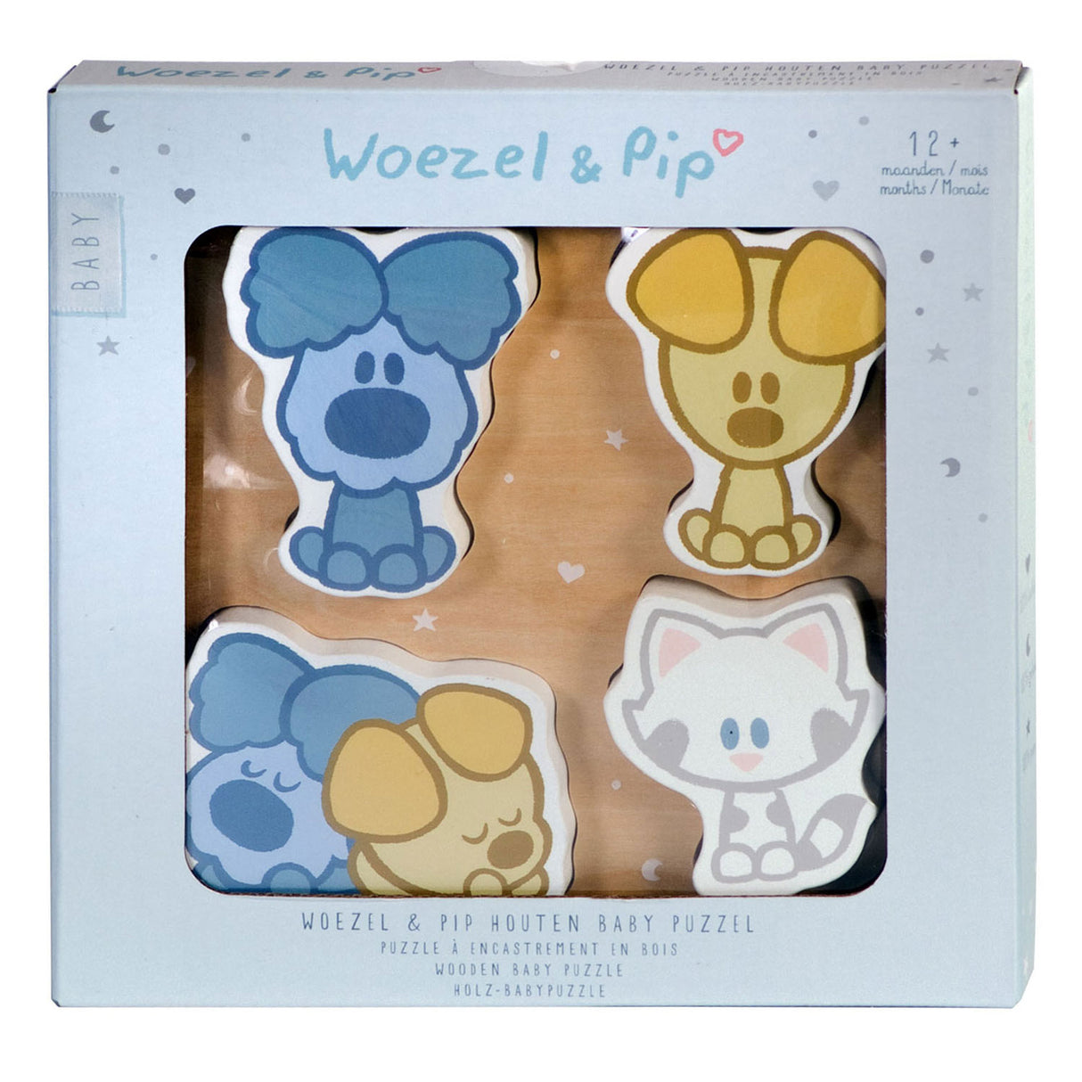Rubo jouets Woezel et Pip bébé puzzle en bois, 4 pcs.