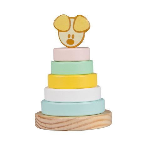 Tour d'empilage pour bébé Rubo Toys Woezel et Pip Pip, 7 pièces.