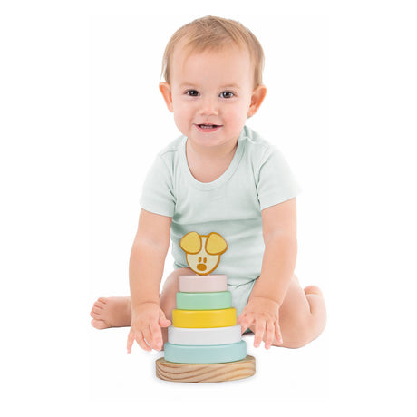 Tour d'empilage pour bébé Rubo Toys Woezel et Pip Pip, 7 pièces.