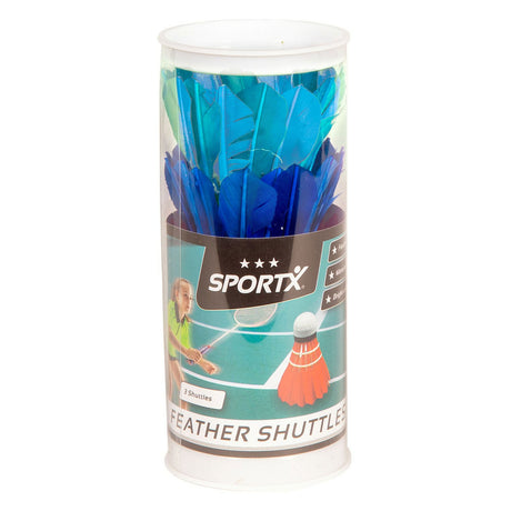 Plumes de navette Sportx colorées en tube, 3 pcs.