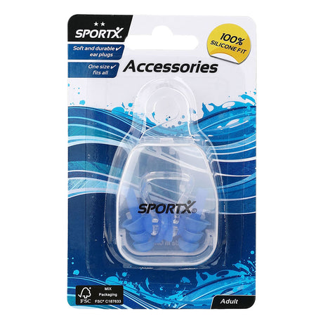 Sportx adultes pince-nez et bouchons d'oreilles 2 étoiles bleu