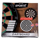 Sportx dartbord flocked met 6 darts