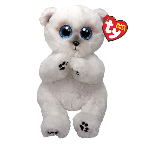 Ty bonnet bébés ventres wuzzy ours blanc, 15cm
