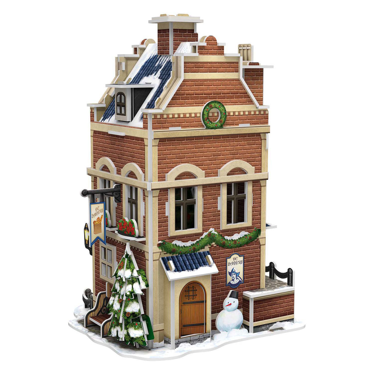 Puzzle 3D cubique amusant Boulangerie hollandaise avec éclairage LED - 65 pcs.