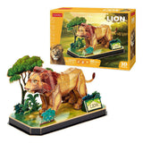 Puzzle 3D amusant et cubique, lion