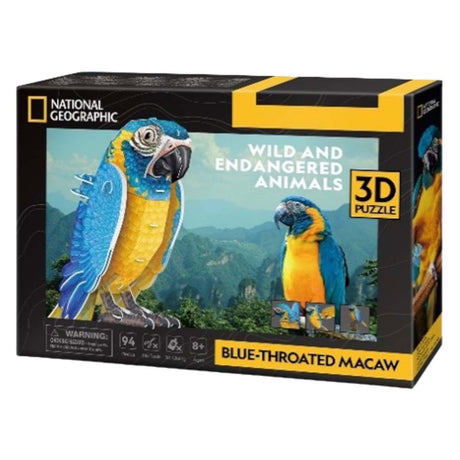 Puzzle 3D amusant et cubique, ara géographique national, 94 pièces.
