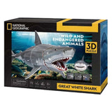 Puzzle 3D amusant et cubique, requin blanc national Geographic