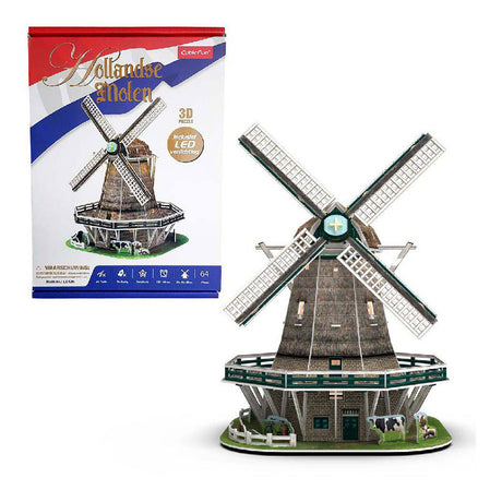 Moulin à puzzle 3D cubique amusant LED - 65 pcs.