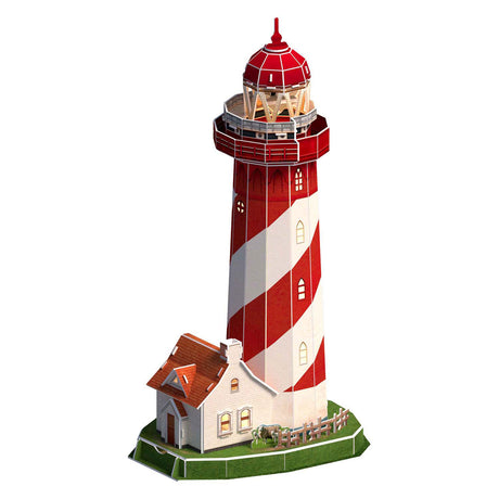 Puzzle 3D cubique amusant phare LED, 51 pièces.
