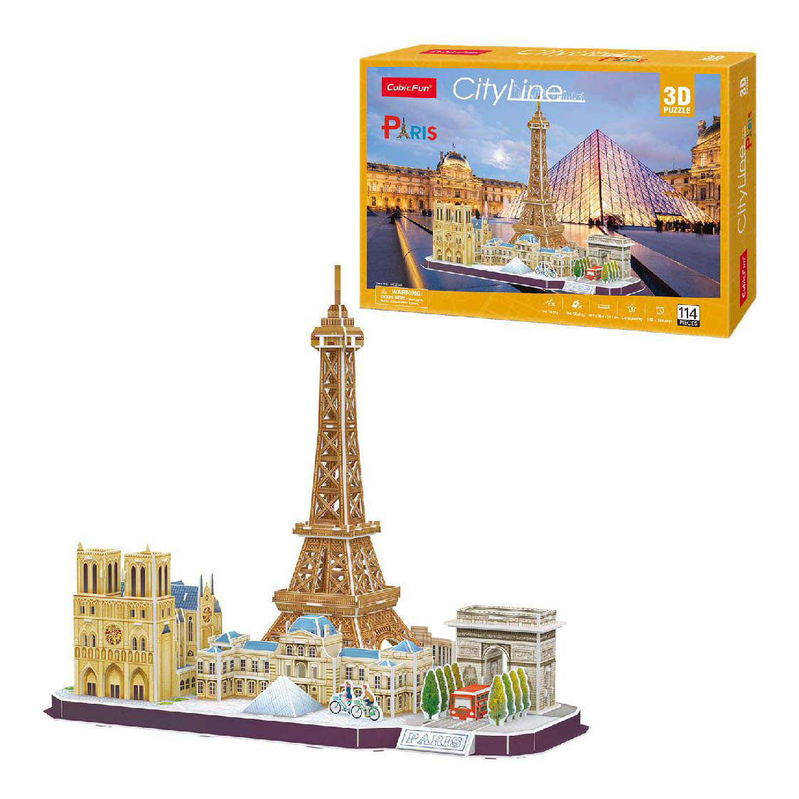 Puzzle 3D amusant et cubique, ligne de ville, paris