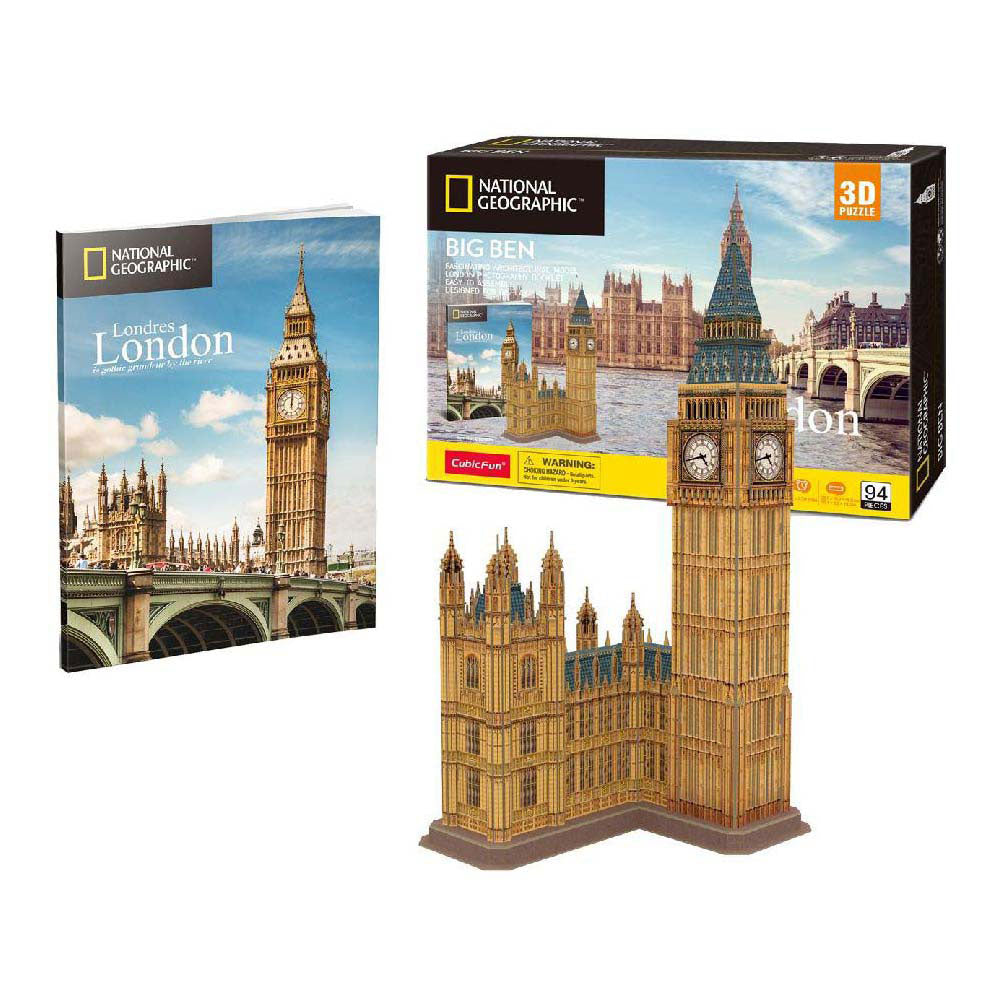 Puzzle 3D amusant et cubique, Big Ben, National Geographic