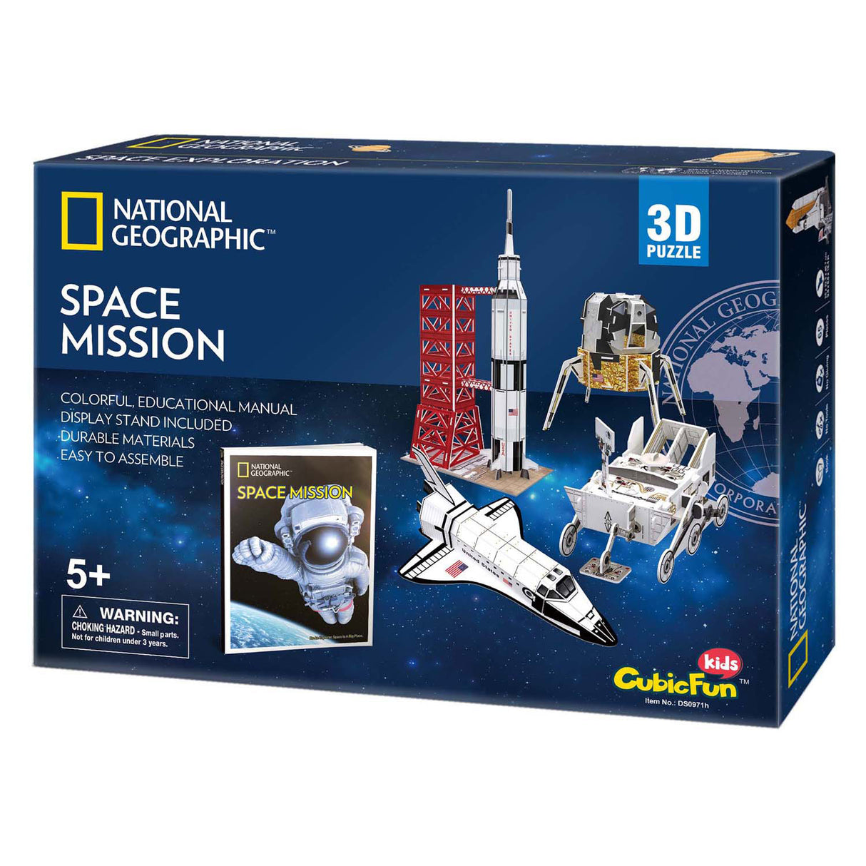 Puzzle 3D amusant et cubique, mission spatiale nationale géographique