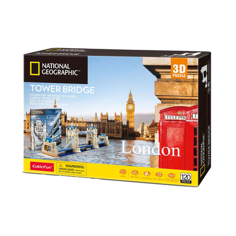 Puzzle 3D cubique amusant Tower Bridge - éducatif et éducatif - 66 pièces