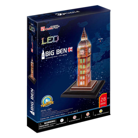 Puzzle 3D cubique amusant Big Ben avec éclairage LED