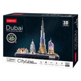 Puzzle 3D cubique amusant City Line Dubai avec éclairage LED