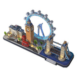 Puzzle 3D cubique amusant City Line Londres LED, 107 pièces.