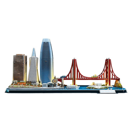 Puzzle 3D cubique amusant City Line San Francisco avec éclairage LED