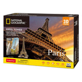 Puzzle 3D National Geographic Cube Fun Tour Eiffel - 80 pièces - 70,9 cm de haut