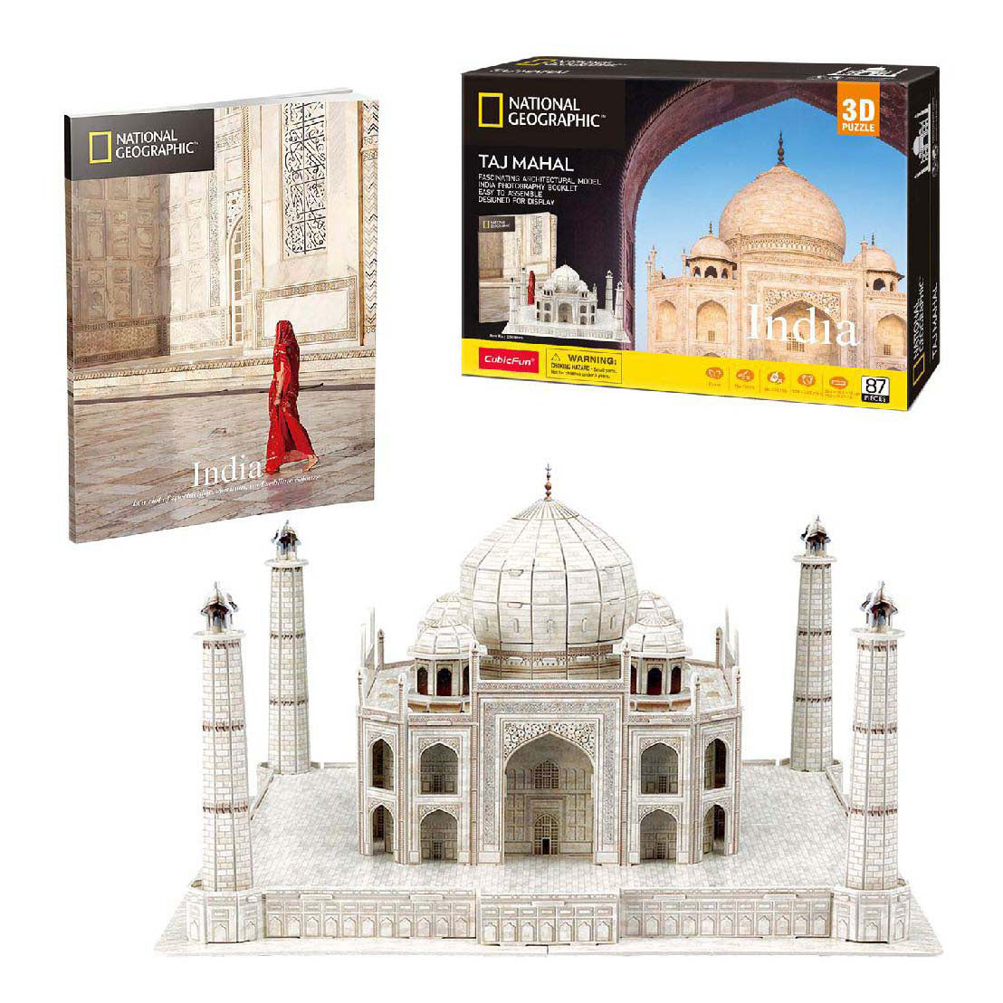Puzzle 3D amusant et cubique, taj mahal géographique national