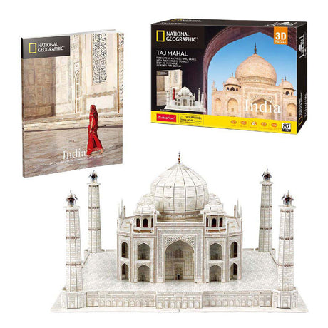 Puzzle 3D amusant et cubique, taj mahal géographique national