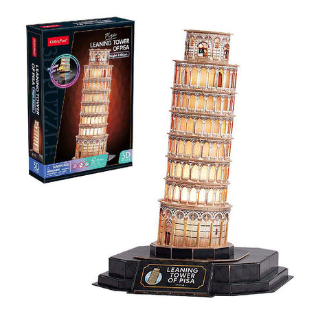 Puzzle 3D amusant et cubique Tour de Pise avec éclairage LED