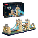 Pont de tour de puzzle 3D amusant et cubique avec éclairage LED