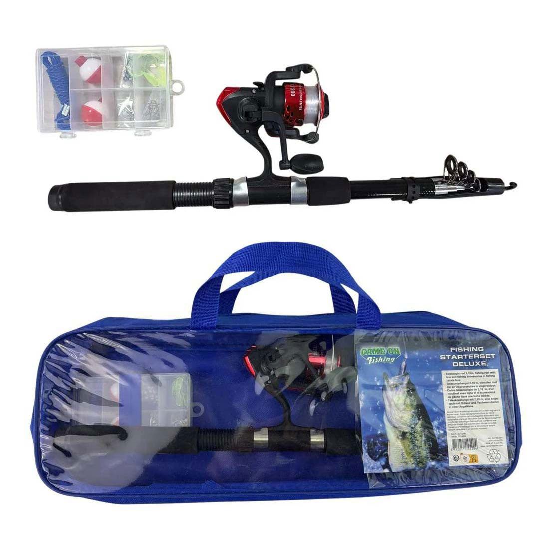 Jeu de pêche starter set de luxe dans un sac de rangement