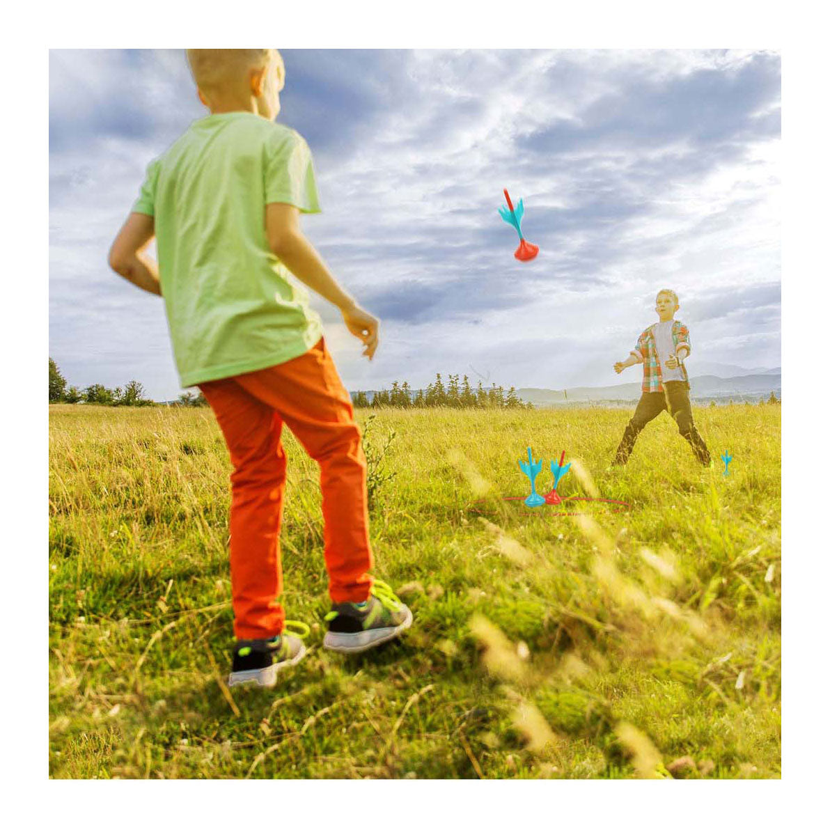 Fléchettes géantes de jardin pour jeux d'extérieur, 6 pcs.