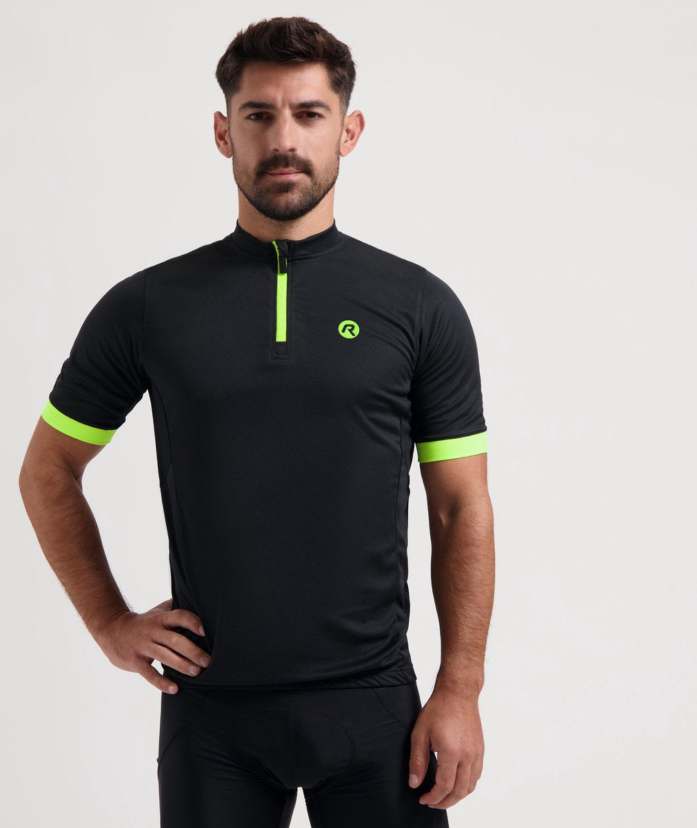 Rogelli core fietsshirt heren - korte mouwen - zwart fluorgeel - xl
