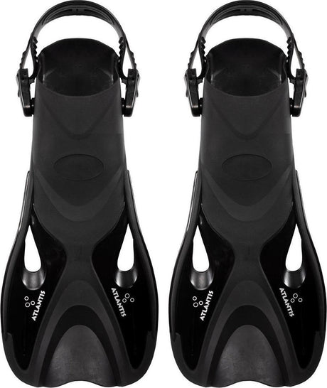 Dauphin Atlantis - palmes - palmes - sangle de talon réglable - pour nager et plonger - enfants - noir - 30-36