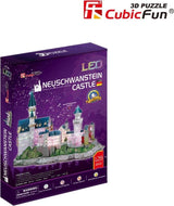 Puzzle 3D amusant et cubique Château de Neuschwanstein avec éclairage LED