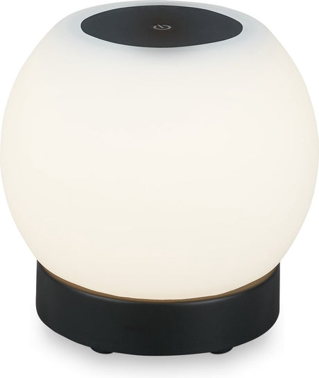 Briloner - poka - lampe de table led rechargeable - dimmable - verre - sans fil - tactile - 3w - noir - ø16cm