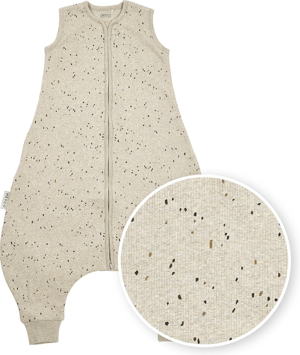 Meyco baby rib mini spot baby summer sleep global jumper - sable mélangé - 80 cm - 0,5 tog