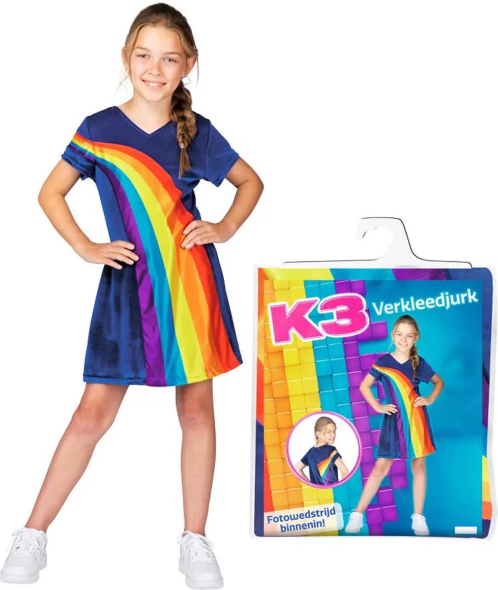 Déguisement Studio 100 K3 - bleu arc-en-ciel, 3-5 ans